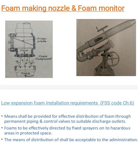 FIXED FOAM INSTALLATION - use of foam based on expansion ratio , self contained pressurised type ...