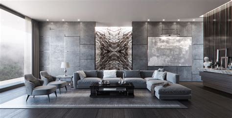 abstract painting woollen rug grey living room furniture | Interior Design Ideas