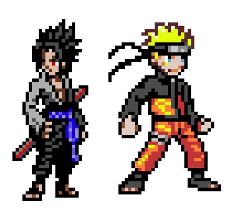 Pixel Art #10 - Naruto and Sasuke by AngelAdfectus.deviantart.com on @DeviantArt | Pixel art ...