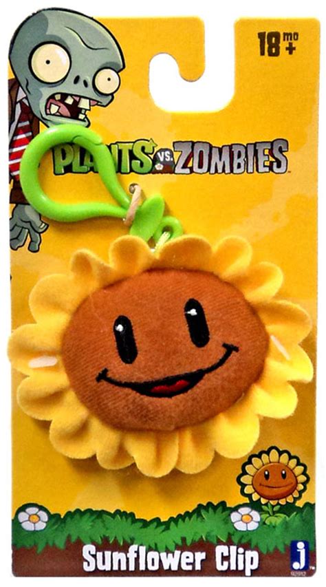 Plants vs. Zombies Sunflower Plush Clip On Jazwares - ToyWiz