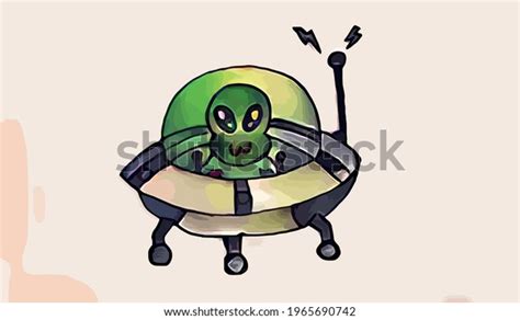 Cute Cartoon Alien Pink Background Vector Stock Vector (Royalty Free) 1965690742 | Shutterstock