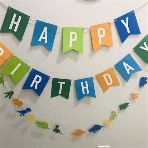 Dinosaur Birthday Banner Paper Birthday Banner Dinosaur - Etsy | Dinosaur birthday decorations ...