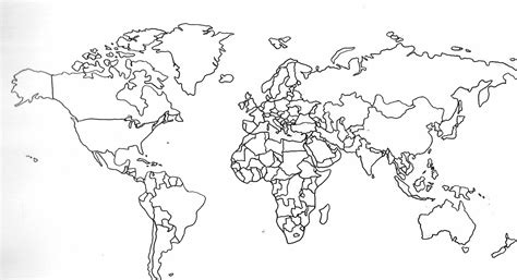 World Map Drawing Outline