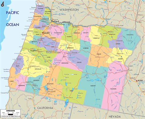 Map Oregon Counties - Map Of Counties Around London