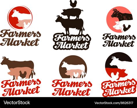 Farm logo livestock farming or animal Royalty Free Vector