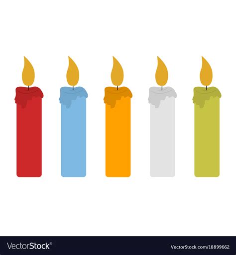 Set of color candles Royalty Free Vector Image