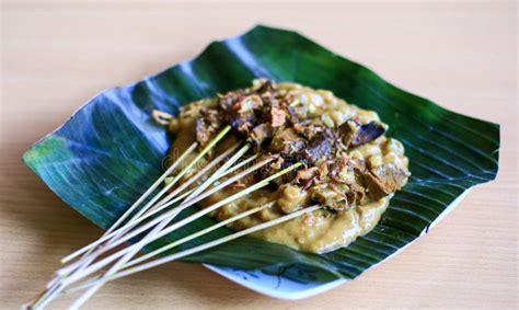 Sate Padang stock image. Image of banana, sauce, satay - 153479447