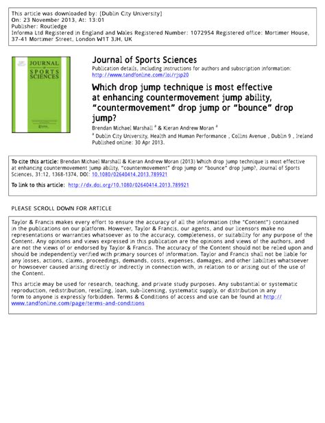 (PDF) Which drop jump technique is most effective at enhancing countermovement jump ability ...