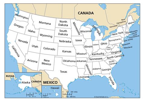 United States map with State names - Peta Amerika Serikat dengan nama-nama Negara (Amerika Utara ...