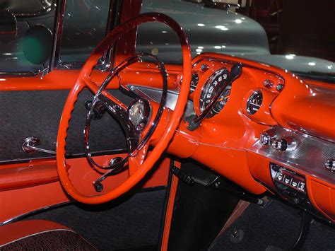 57 Chevy Bel Air interior Photograph by Ron Hayes