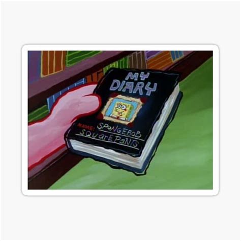 "Spongebob diary" Sticker by mondays-onmars | Redbubble