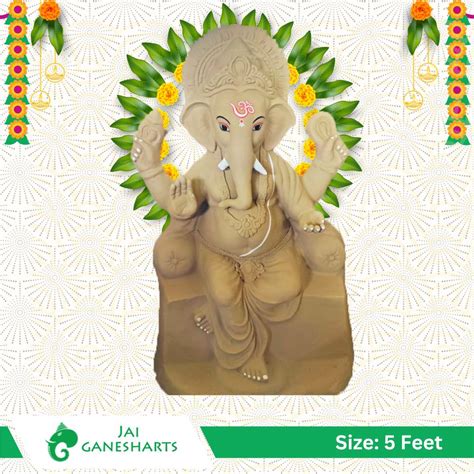 5 Feet Clay Ganesh Idol - Hyderabad, Clay Ganesh Idols Hyderabad, Buy ...