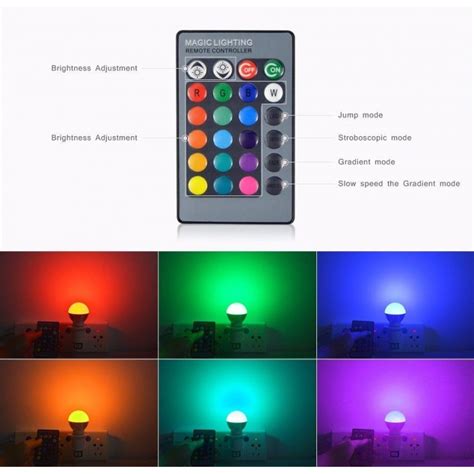 Ktaxon 5-Pack Dimmable A19 Magic RGB LED Light Bulbs, Color Changing, 160° Beam Angle, 3W, 16 ...