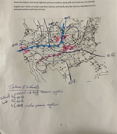 Draw the isobars, and locate high/low pressure | Chegg.com