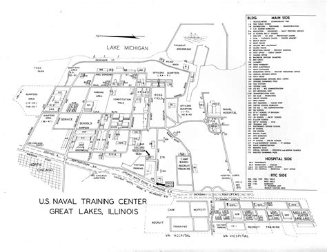 Naval Station Great Lakes Base Map - Topographic Map World