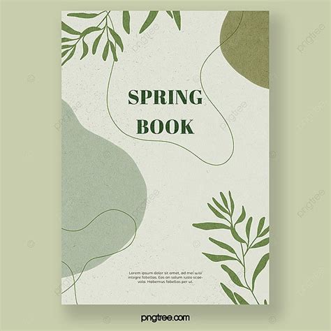 Spring Element Leaf Flower Abstract Geometric Book Cover Design ...