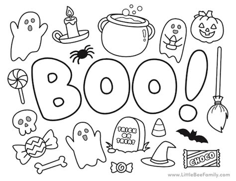 Boo Coloring Page - Little Bee Family