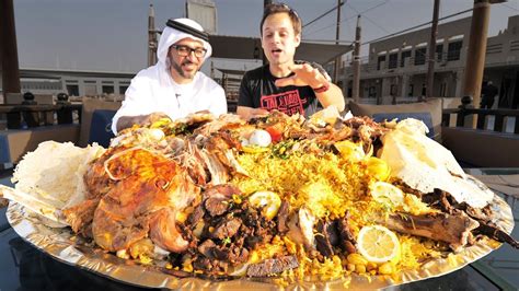 Dubai Food - RARE Camel Platter - WHOLE Camel w/ Rice + Eggs - Traditional Emirati Cuisine in ...