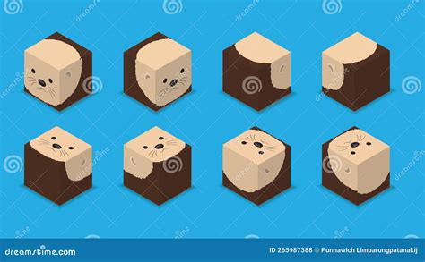 Animal Dice 3D Character Sea Otter Cartoon Vector Stock Vector - Illustration of otter, dice ...