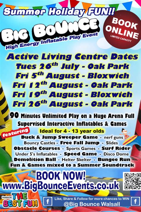 Bloxwich Summer Big Bounce pt1 at Bloxwich Active Living Leisure Centre event tickets from ...