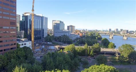 Aerial View of Portland Skyline, Oregon Stock Photo - Image of fall, modern: 101290540