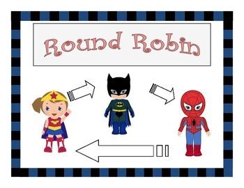 Kagan Round Robin Superheroes Visual Aid by Clay Griffin | TPT