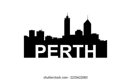 Perth Australia Skyline Silhouette Perth City Stock Vector (Royalty Free) 2233622083 | Shutterstock