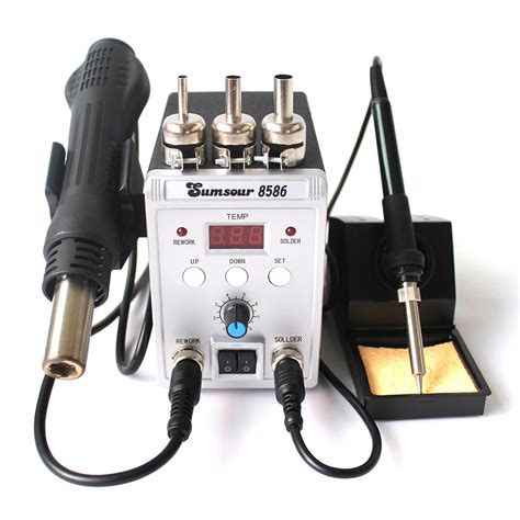 New 8586 ESD Soldering Station LED Digital SMT SMD Solder Iron Desoldering Rework Station Hot ...