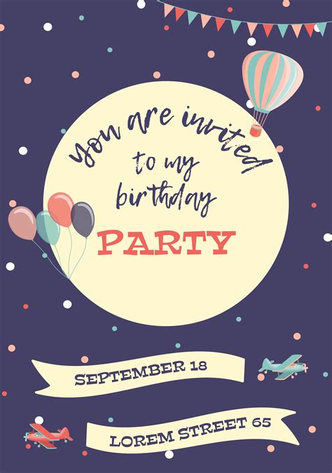 Birthday invitation card 620974 Vector Art at Vecteezy