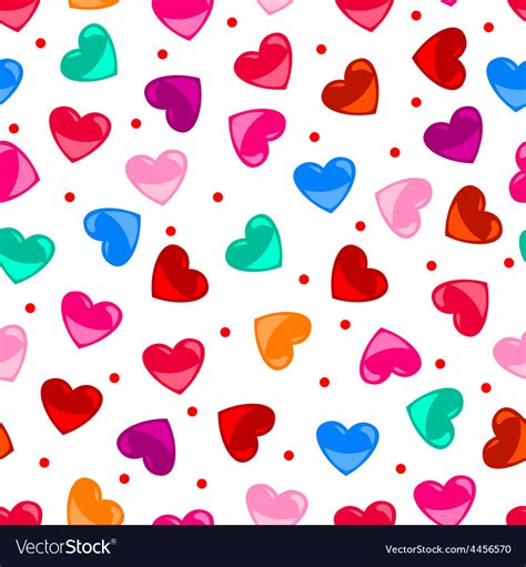 Seamless fun colorful heart shape pattern over Vector Image