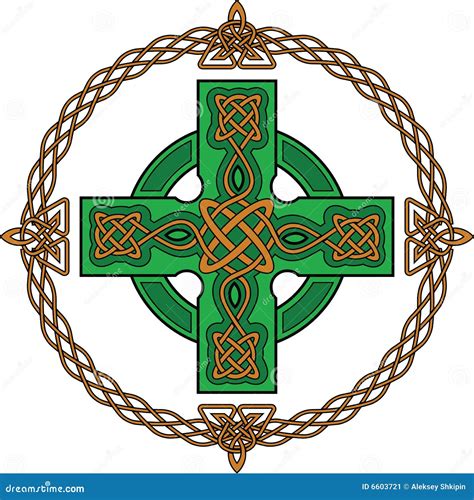 Green Celtic Cross Stock Image - Image: 6603721