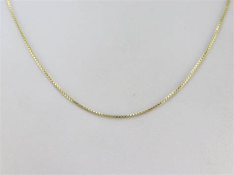 Gold Box Chain Necklace Yellow Gold Necklace Pendant Chain - Etsy