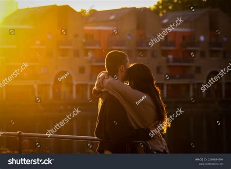 Couple Sunset Hug Sunlight Love Stock Photo 2199884599 | Shutterstock