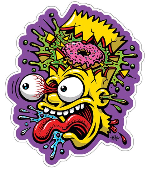 Aufkleber Bart Simpson zerlegt | WebWandtattoo.com