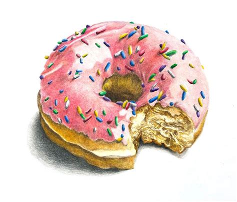 How to Draw a Doughnut with Colored Pencils | Prismacolor art, Color pencil art, Donut drawing