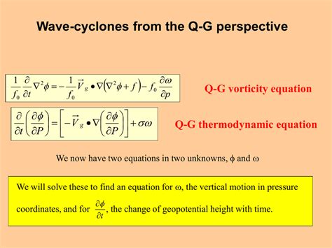 QG vorticity equation QG thermodynamic equation