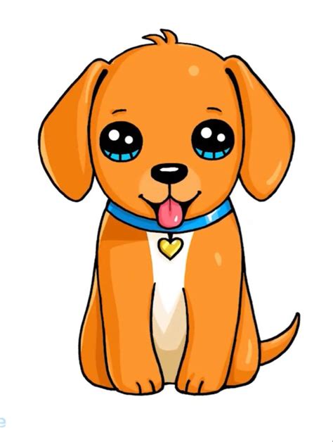 Cute Kawaii Puppy Dog | Puppy drawing easy, Dog drawing simple, Cartoon dog drawing