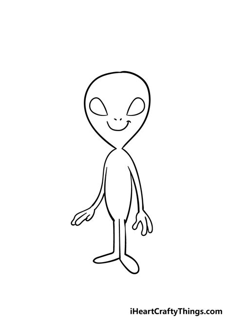 Alien Drawing - How To Draw An Alien Step By Step