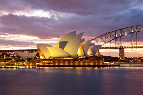 Sydney Opera House and the Harbour Bridge at night - Wayfarer