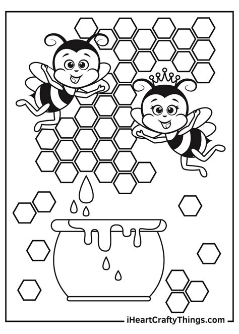 Bee And Beehive Coloring Pages