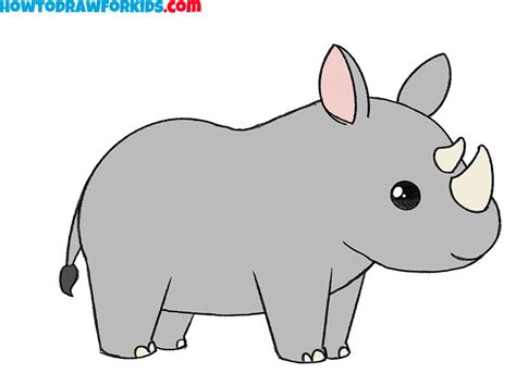 How To Draw A Rhinoceros Easy Drawing Tutorial For Kids Drawing | Images and Photos finder