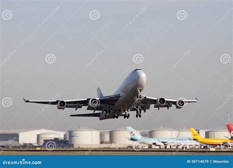 Boeing 747 Cargo Plane Take Off Editorial Stock Image - Image of cargo, engine: 50714079