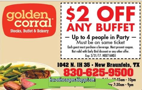 Printable Coupons 2020: Golden Corral Coupons