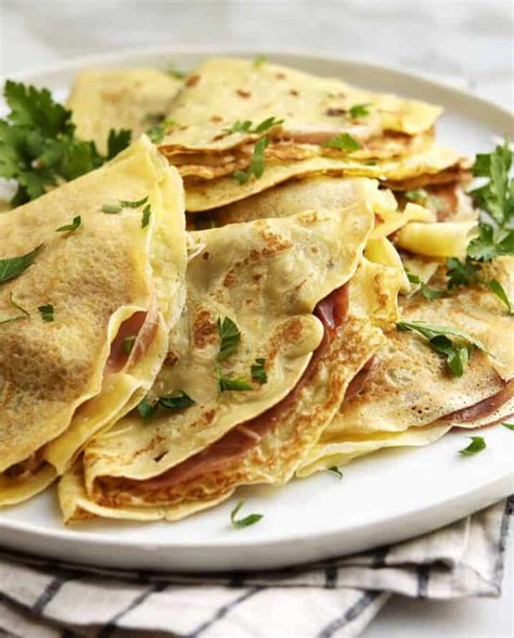 Easy Savory Crepes (Make ahead option!) - Pinch and Swirl