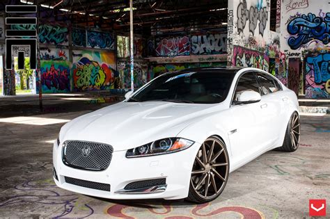 Diamond White Jaguar XF Put on Classy Bronze Custom Wheels — CARiD.com ...