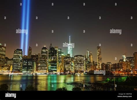 New York City cityscape in the night Stock Photo - Alamy