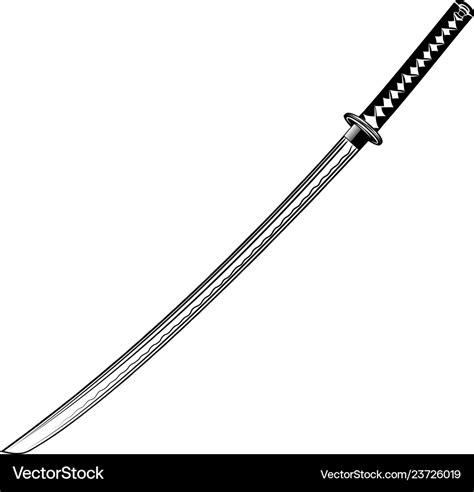 Japanese sword 0003 Royalty Free Vector Image - VectorStock