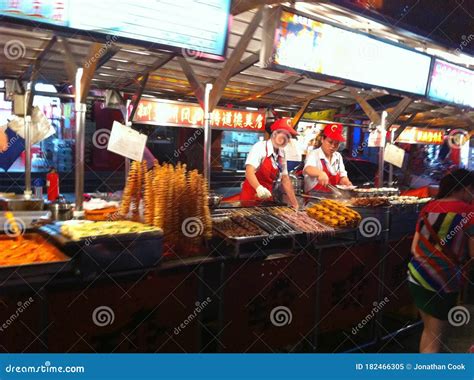 Street Food Market Beijing after Dark 2 Editorial Image - Image of ...