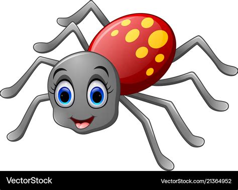 Cute spider cartoon Royalty Free Vector Image - VectorStock