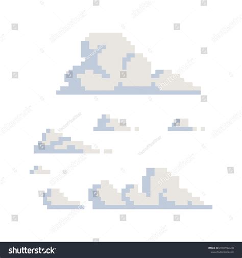 Clouds Pixel Art Set Isolated Vector Stock Vector (Royalty Free) 2001992690 | Shutterstock